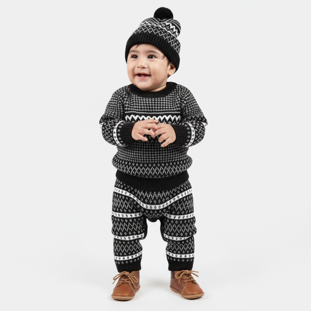 Infant Boys Acrylic Romper-Trible - Navy White