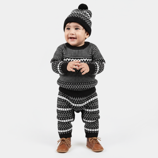 Infant Boys Acrylic Romper-Trible - Navy White