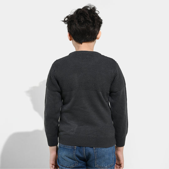 Boys Acrylic Sweater-Great Things - CHARCOAL