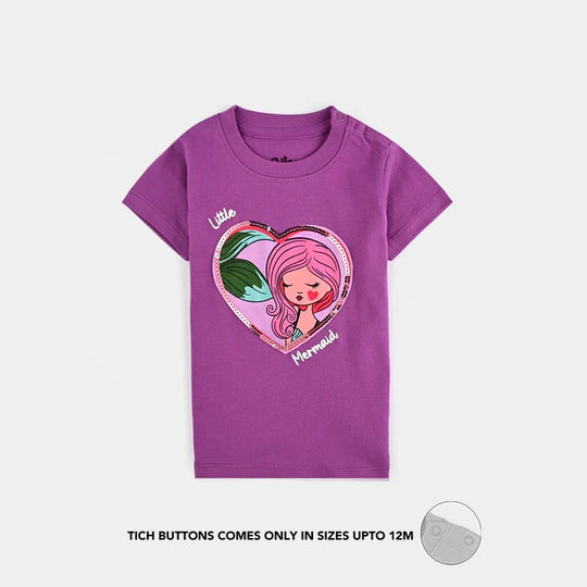Infant Girls Cotton Jersey T-Shirt Little Mermaid