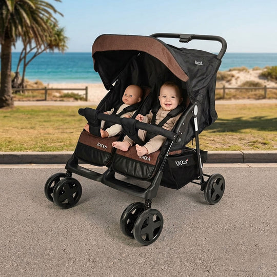 Twins Stroller Side by Side Joyous | JY212 Brown