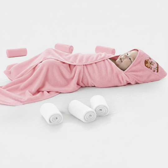 BP Hooded Bath Towel 7Pcs | Pink