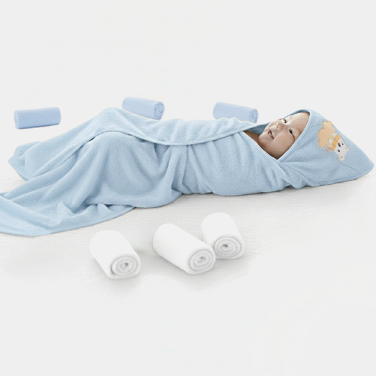 BP Hooded Bath Towel 7Pcs | Blue