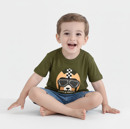 Infant Boys Cotton Jersey T-Shirt Little Rider-Cypress