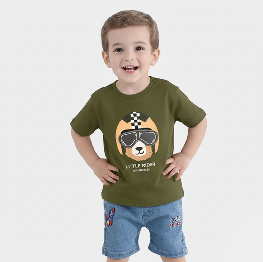 Infant Boys Cotton Jersey T-Shirt Little Rider-Cypress