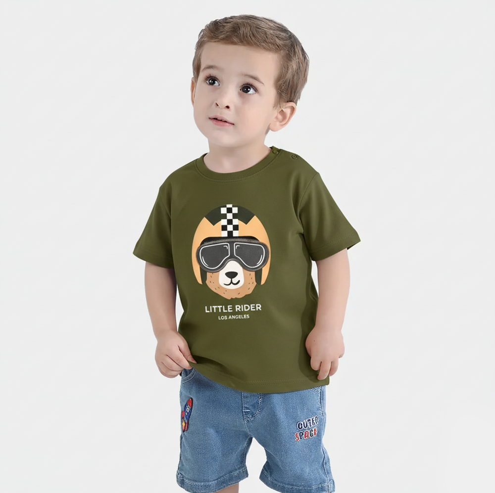 Infant Boys Cotton Jersey T-Shirt Little Rider-Cypress