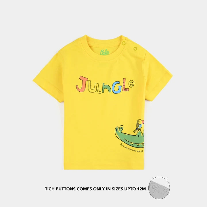 Infant Boys Cotton Jersey T-Shirt Jungle-Cyber. Yellow