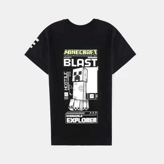 Boys Cotton Jersey T-Shirt Minecraft -Jet Black