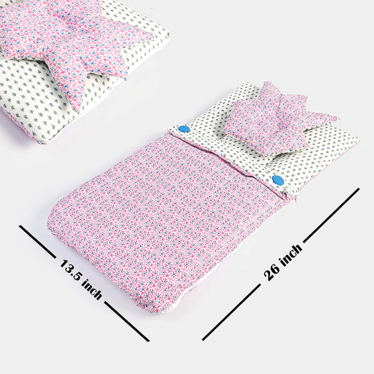Baby Carry Nest with Head Pillow 1339 White Pink