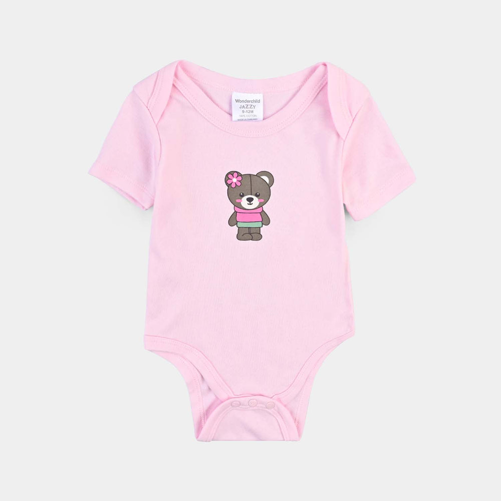 Infant Girls Cotton Interlock Set -Pink/White