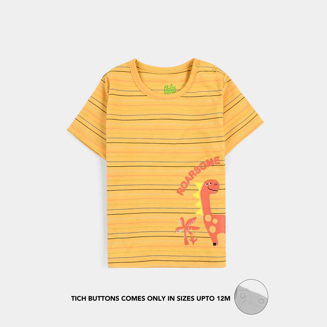 Infant Boys Yarn Dyed T-Shirt Roar Some-Yellow
