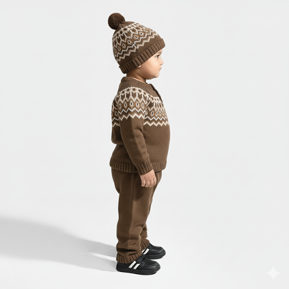 Infant Boys Acrylic Suit-Tribe - BROWN