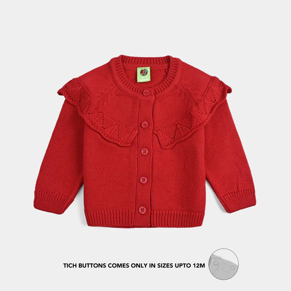 Infant Girls Acrylic Suit - Scarlet - Red