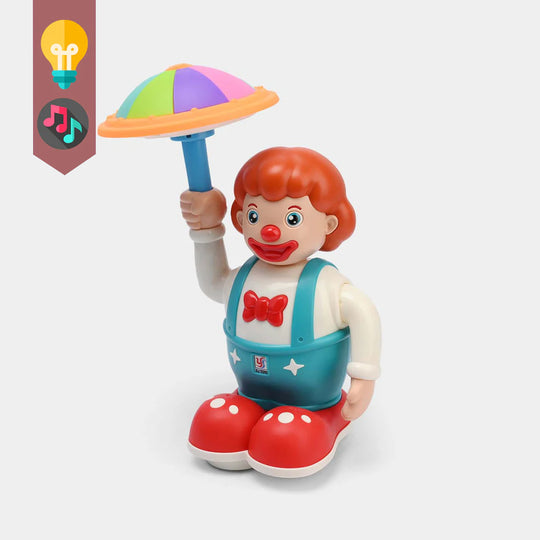 Circus Stunt Umbrella Clown Toy with Light & Music for Kids