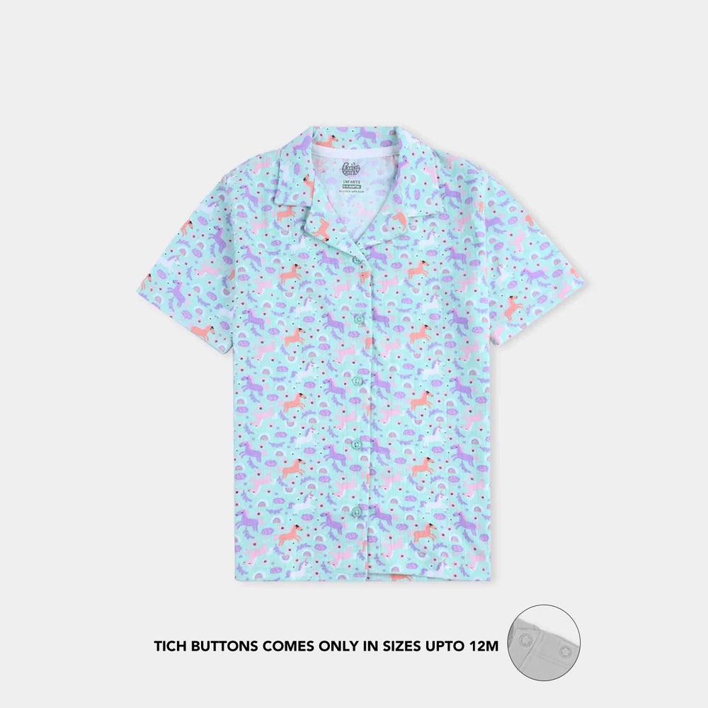 Infant Girls Drop needle Knitted Nightwear-Printed