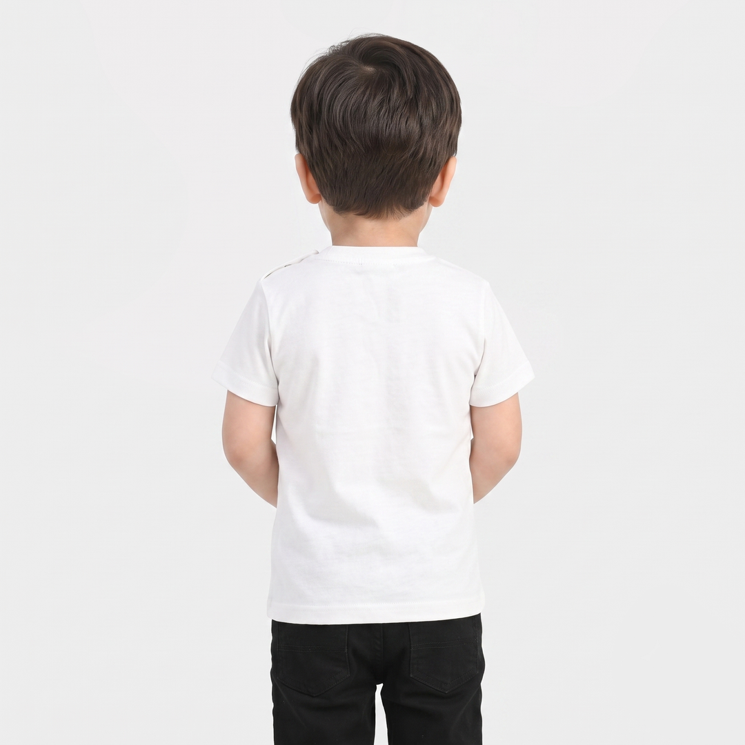 Infant Boys (Sequins Flag) T-Shirt – White
