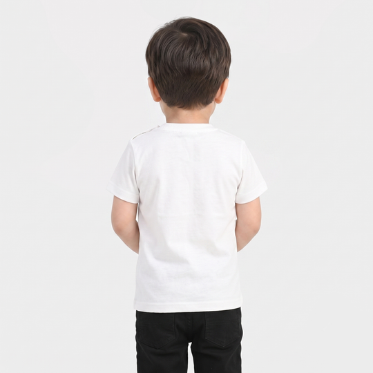 Infant Boys (Sequins Flag) T-Shirt – White