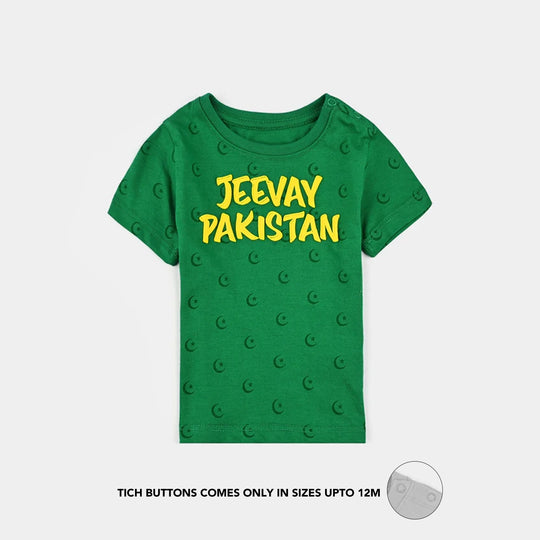 Infant Boys Poly Cotton Jersey Knitted Suit JEEVAY PAKISTAN-Joly Green