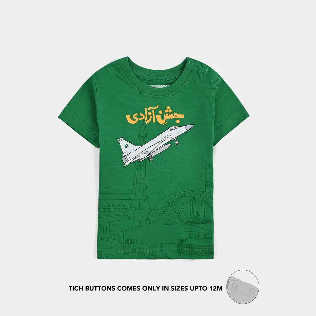 Infant Boys Poly Cotton Jersey T-Shirt 14th AUGUST-Joly Green