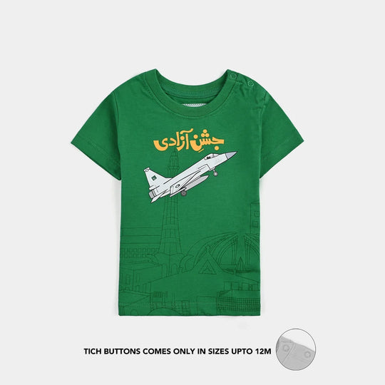 Infant Boys Poly Cotton Jersey T-Shirt 14th AUGUST-Joly Green