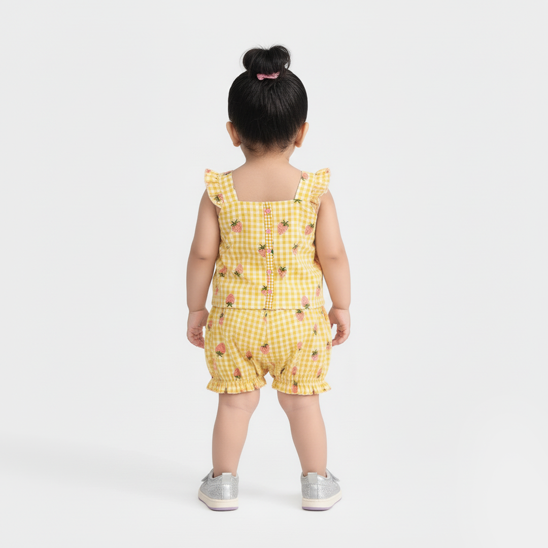 Infant Girls Seersucker 2 PC Strawberry-Multi