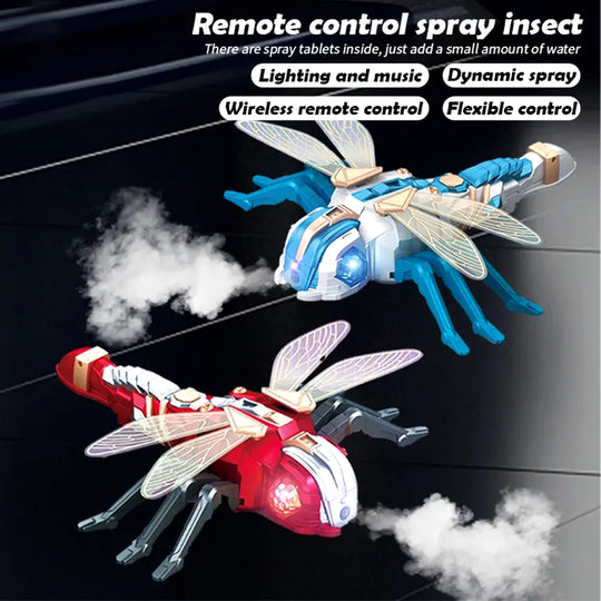 Remote Control Dragonfly With Light & Spray For Kids