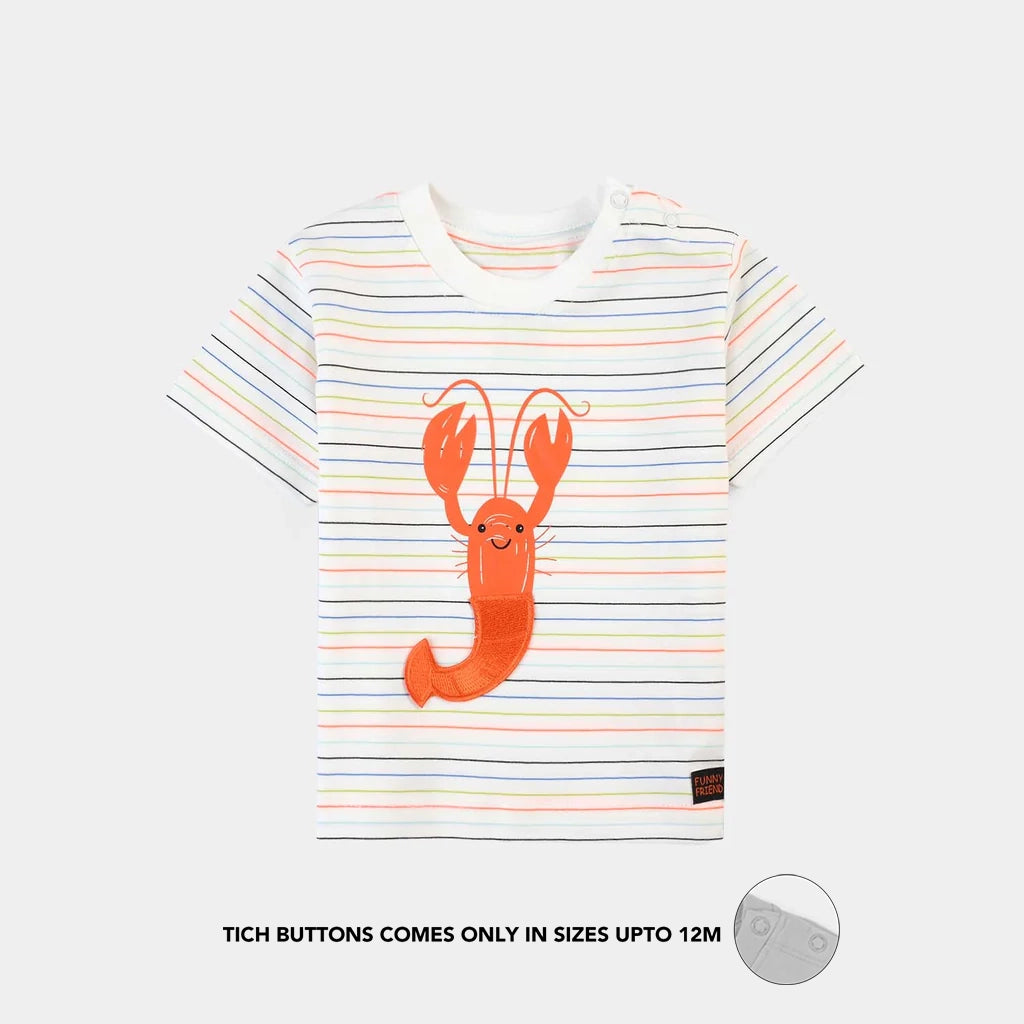Infant Boys Yarn Dyed T-Shirt CRAB-Multi