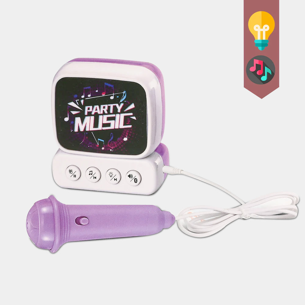 Party Music Sound Box Toy With Mic & LED Lights
