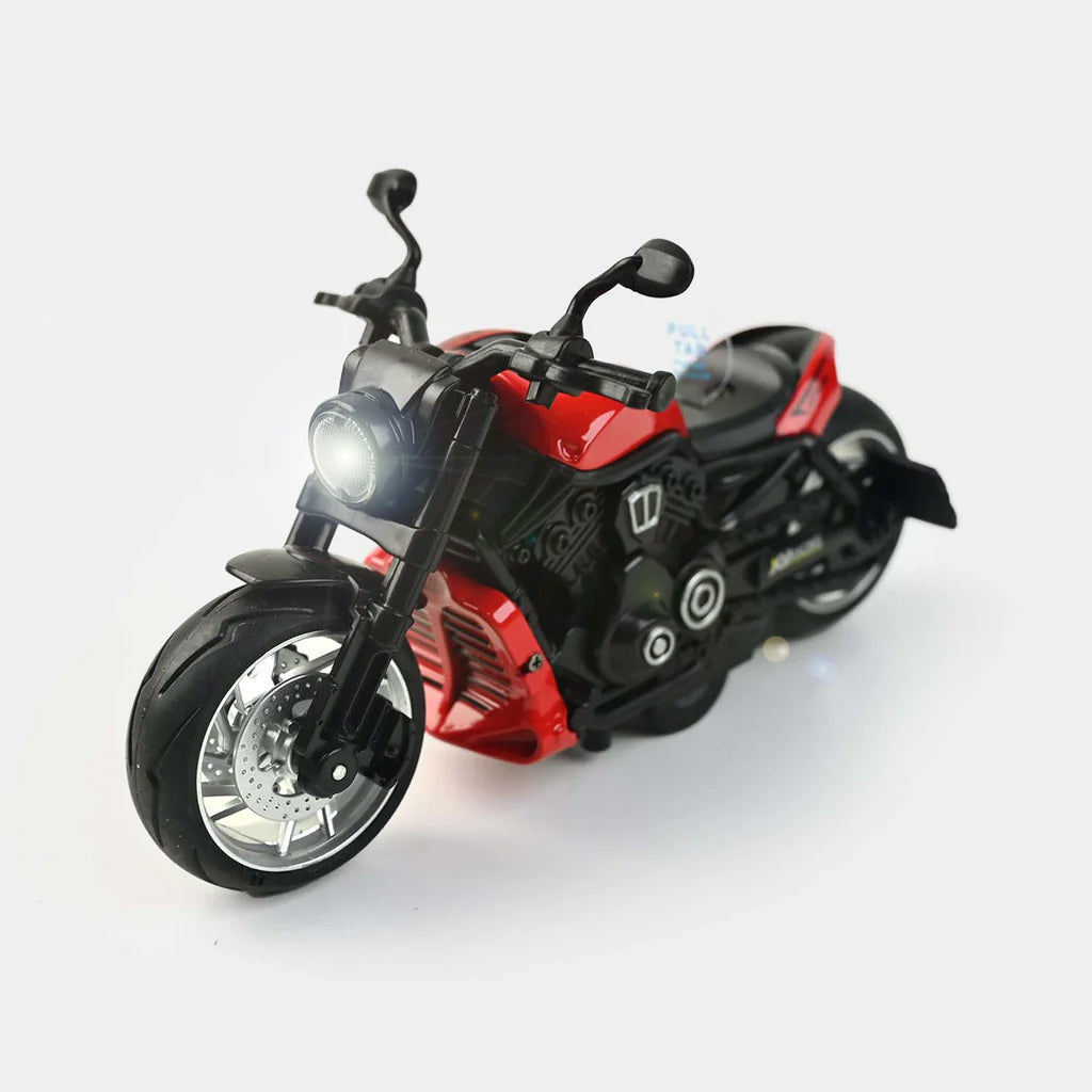 Pull Back Motorcycle With Light & Sound For Kids