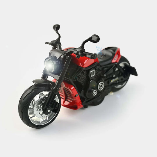 Pull Back Motorcycle With Light & Sound For Kids