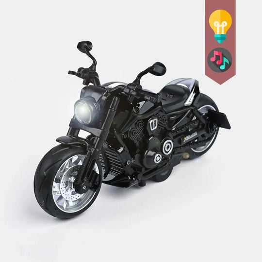 Pull Back Motorcycle With Light & Sound For Kids