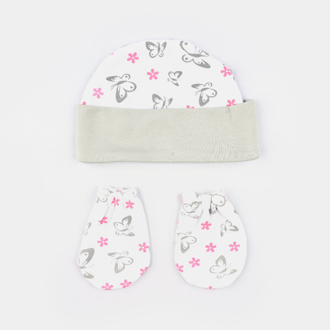 Baby Swaddle with Cap & Mittens Set