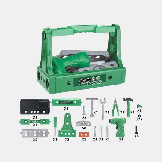 45PCS Tool Set Electric Chain Saw Toy Toolbox and Hand Tool Set for Kids