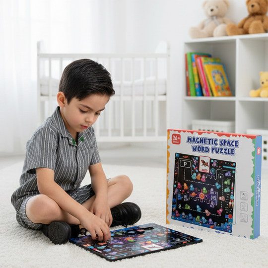 Wooden Magnetic Space Word Puzzle for Kids