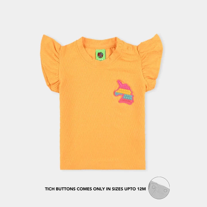 Infant Jacquard Girls T-Shirt-Citrus