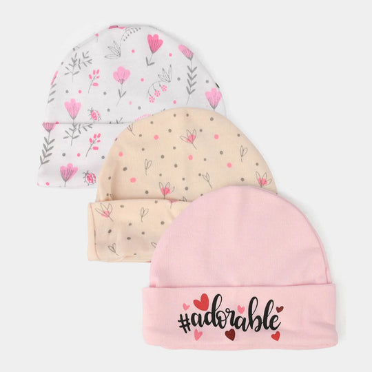 Pack OF 3 Infant Cotton Cap Set