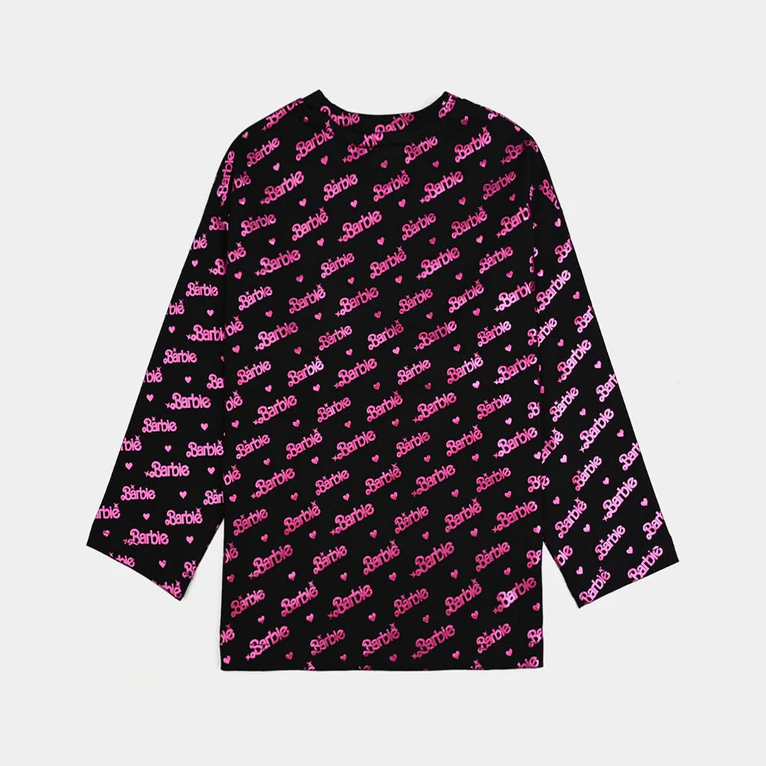 Girls Lycra Jersey T-Shirt F/S- BLACK