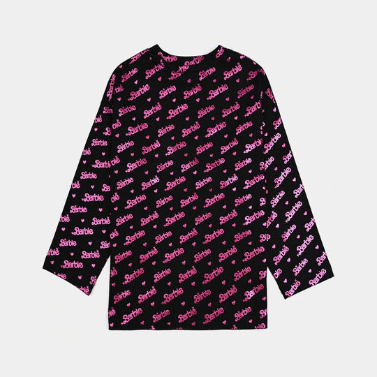 Girls Lycra Jersey T-Shirt F/S- BLACK