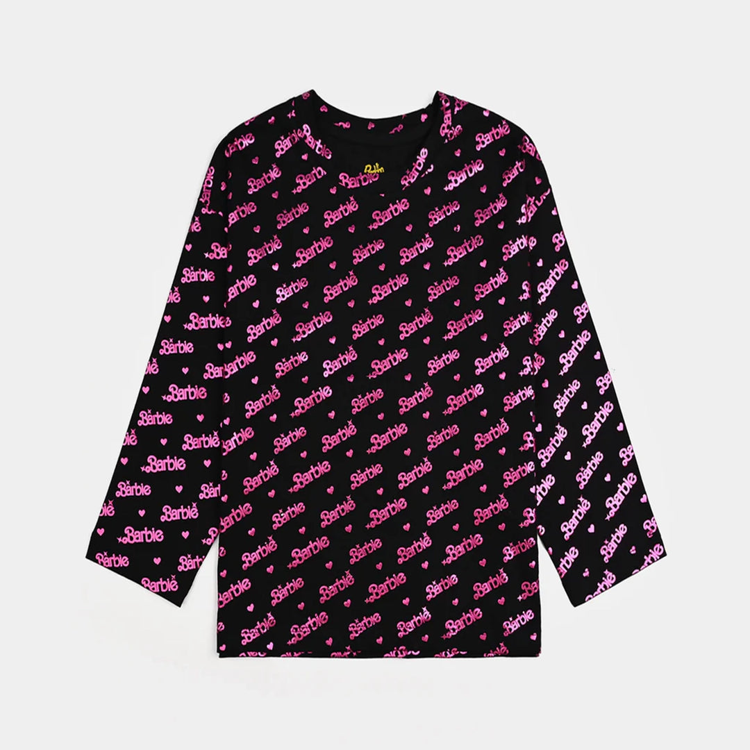 Girls Lycra Jersey T-Shirt F/S- BLACK