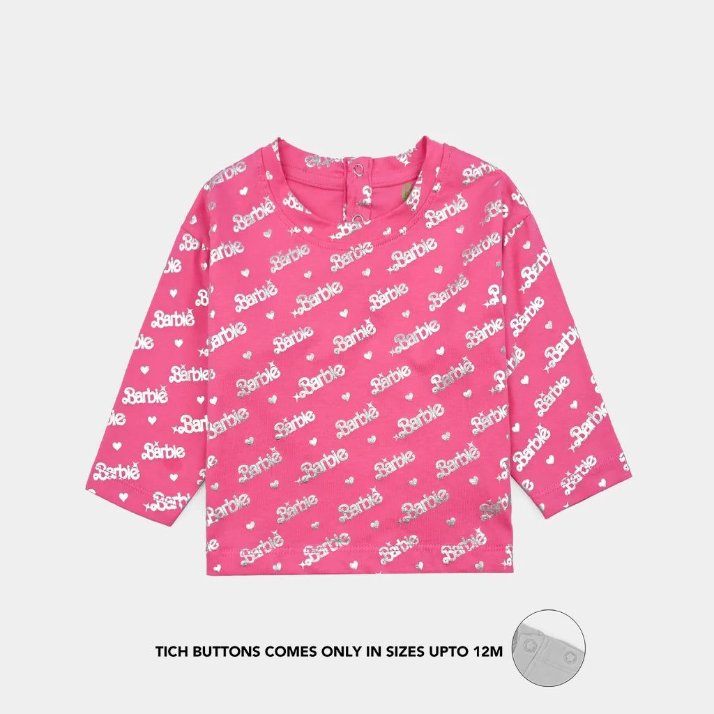 Infant Girls Lycra Jersey T-Shirt - Pink