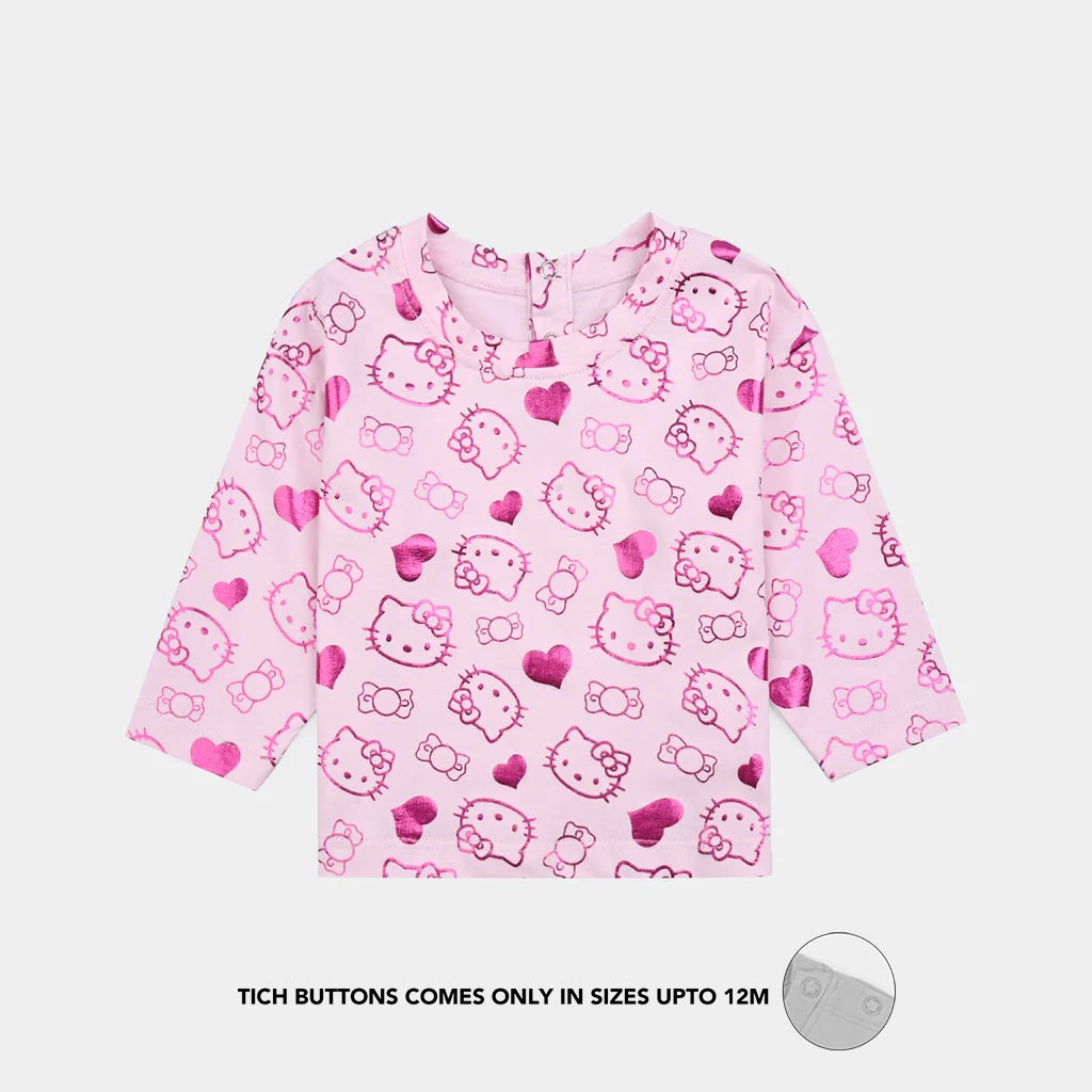 Infant Girls Lycra Jersey T-Shirt - Pink