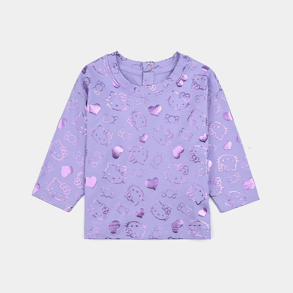 Infant Girls Lycra Jersey T-Shirt - Purple