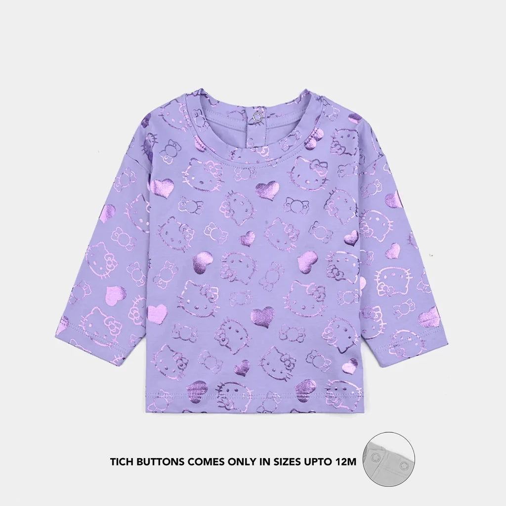 Infant Girls Lycra Jersey T-Shirt - Purple