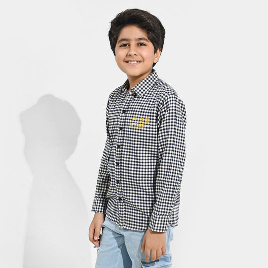 Boys Flannel Shirt (Skater) - White Check