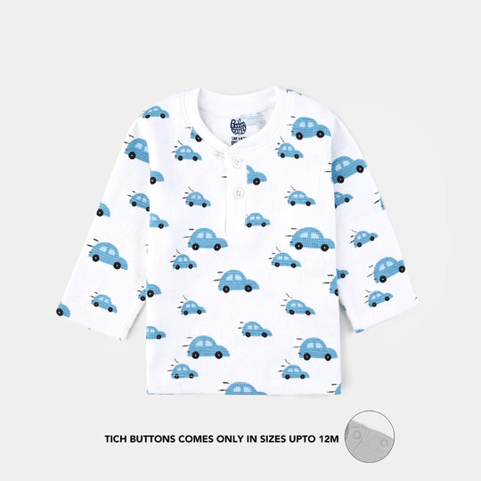 Infant Boys Thermal T-Shirt F/S Cars-White