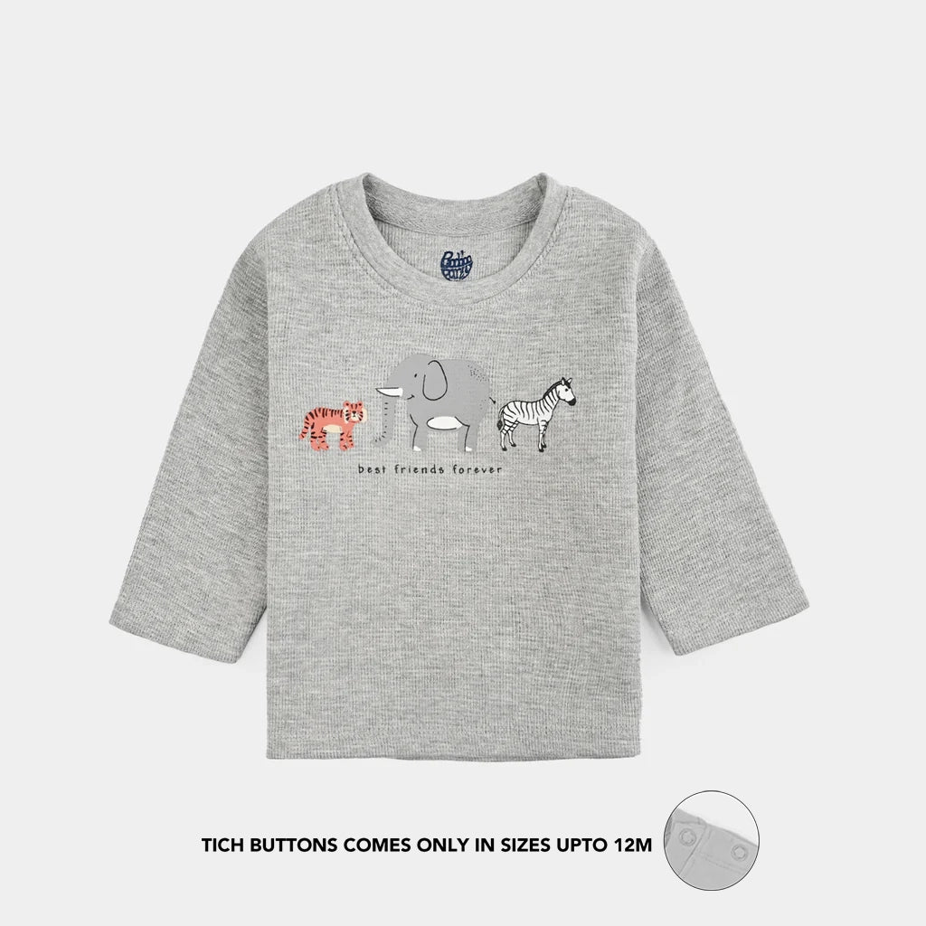 Infant Boys Thermal T-Shirt (Friends Forever) - Grey
