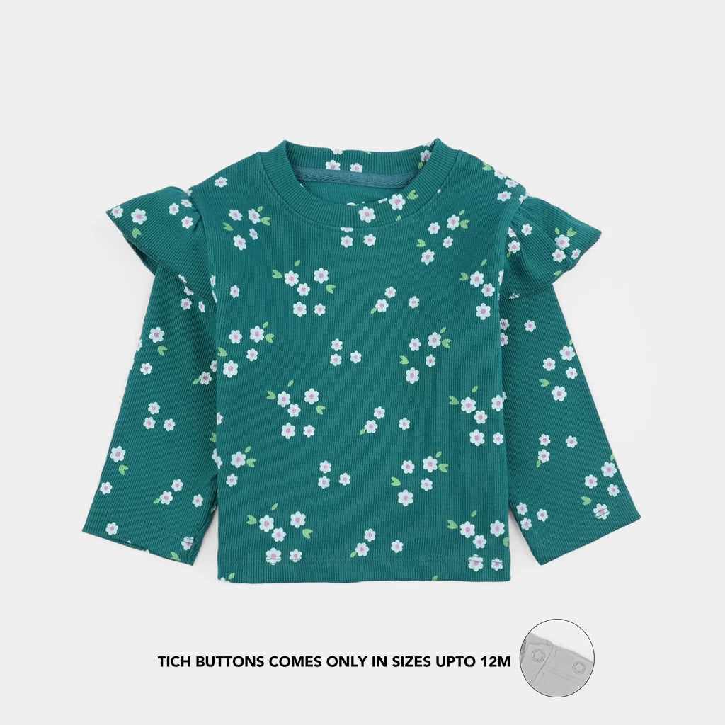 Infant Girls Rib T-Shirt - Green