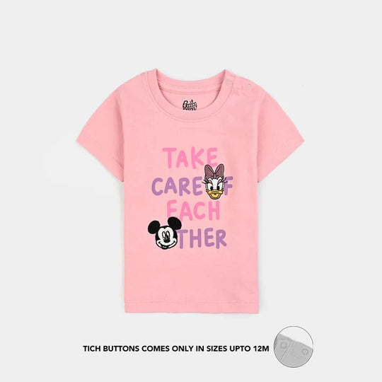 Infant Girls Cotton Jersey T-Shirt H/S Each Other-Candy Pink