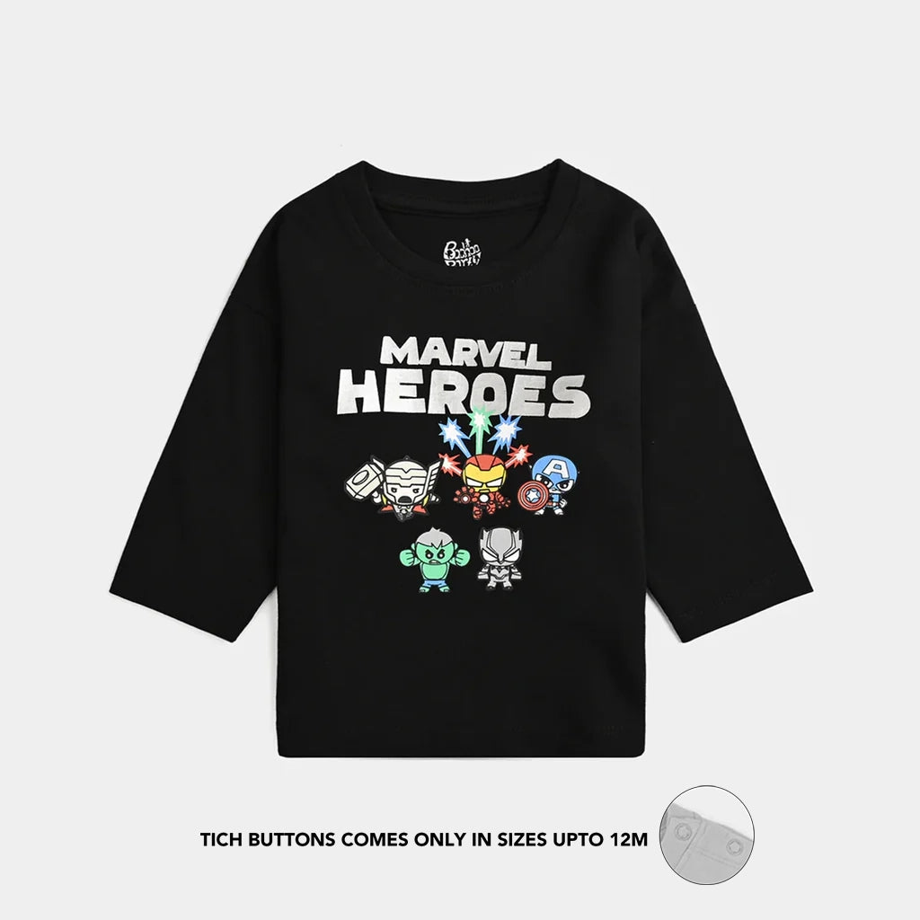 Infant Boys Cotton Jersey T-Shirt Heroes - Black