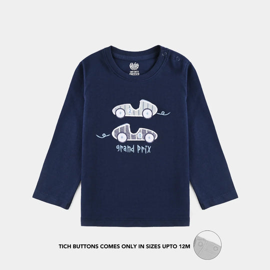 Infant Boys Cotton Jersey T-Shirt F/S Grand Prix - Navy